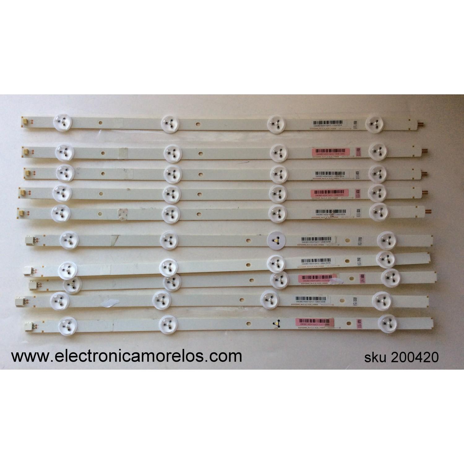 KIT DE LED PARA TV / WISTRON V420FWSD01 / SV0420AA5_REV0_A_4LED_140925 / SV0420AA5_REV0_B_4LED_140925 / TH-42LRU70